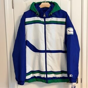 BNWT Authentic Starter Vancouver Canucks Winter Puffy Jacket Stick In Rink 3XL